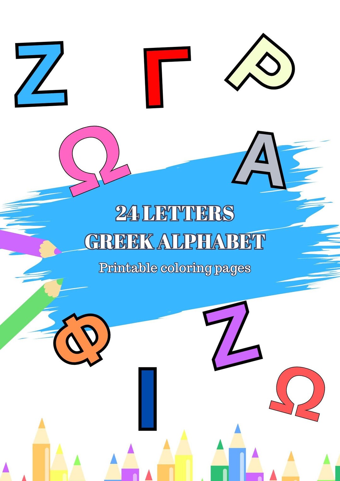 Greek Alphabet Coloring Pages Printable Alphabet Letters Learn Greek