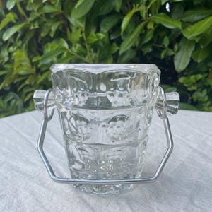 Vintage French small glass ice bucket