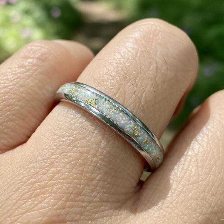 Bonito Anillo De Piedra De ópalo De Fuego Blanco Natural Para Mujer, Joyería De Boda De Plata De Ley 925 Auténtica Vintage Para Mujer