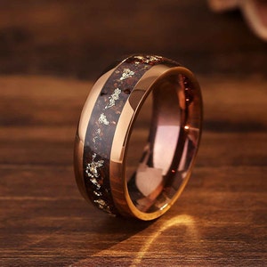 Promise Ring for Coffee Lovers, 8mm Wedding Band for Men, Enagagement Anniversary Ring for Him, Coffee Connoisseur's Gift.