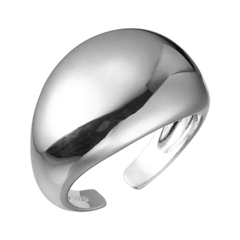 Anillo ajustable de plata de ley 925 para mujer Elegante alianza de boda, diseño suave de lujo Regalo de joyería de plata versátil y de tamaño variable imagen 2