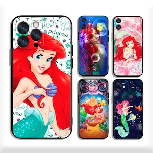 Ariel Meerjungfrau Hülle für iPhone 13 14 15 16 Plus Pro Max & Samsung S25 S24 S23 A56 A36 A26 A55 A35 A25 A15 A54 A34 4G 5G