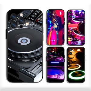 Spin the Beat Art DJ Deck Vibes-skal för iPhone 13 14 15 16 Plus Pro Max och Samsung S25 S24 S23 A56 A36 A26 A55 A35 A25 A15 A54 A34 4G 5G