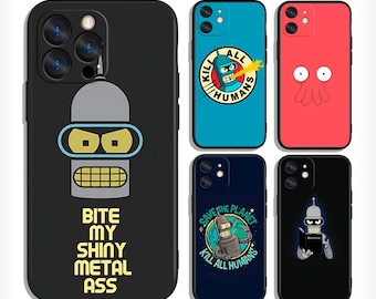 Cartoon Bending Robot Attitude Protective Cases Fits iPhone, Samsung and Most Models