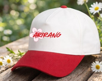 Gorra Arirang bordada de B.T.S., Merchandising de gira, Gorra con logo de flores inspirada en el Kpop, Gorra minimalista con símbolo de ídolo, Gorra estilo papá con flores estéticas