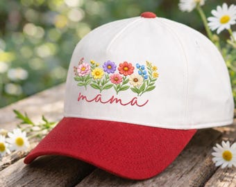 Gorra de papá con bordado floral para mamá, linda gorra de camionero con flores para mamá, gorra estética para mamá, regalo del Día de la Madre para mamá