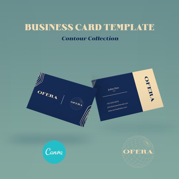 Custom Business Card Canva Template - Modern, Unique and Sleek Design, Printable Business Card Template, INSTANT DOWNLOAD