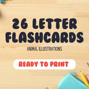 Alphabet Cards - Digital Download, Alphabet Flash Cards for Toddlers and Preschoolers