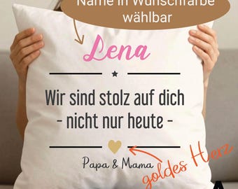 Abitur 2026 Geschenk personalisiert – Abschlusskissen mit Name & Wunschtext – Erinnerung Abschlussklasse 2026 – 18. Geburtstag Geschenk