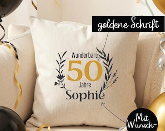 50. 60. Geburtstag Geschenk – Personalisierbares Kissen für Frauen, Mutter, Mama, individuelles Geburtstagsgeschenk