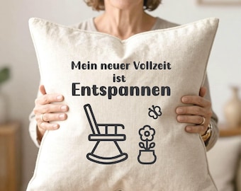 Geschenk zum Ruhestand Kissen – Lustiges Geschenk für Männer und Frauen, Pensionierung Deko, Büro oder Zuhause