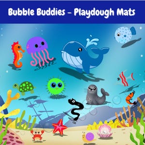 Bubble Buddies Playdough Mats | Ocean Theme Preschool Activity | Printable Playdough Sheets for Kids