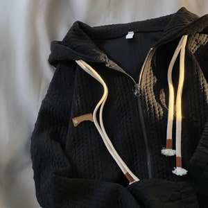 Long Sleeve Hooded Top | Loose Zip Up Sweatshirts | Women&#39;s Streetwear Clothing