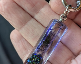 Purple Rose Point Necklace – Stainless Steel Chunky Chain