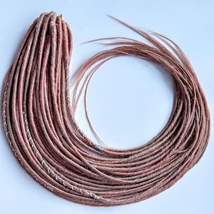 Synthetic dreads smooth pink dreads with hair accessories faux hair extensions double ended or single ended dreads