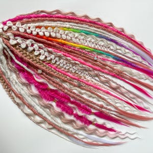 Mix synthetic dreads rainbow color curly hair extension braids & smooth dreadlock extensions