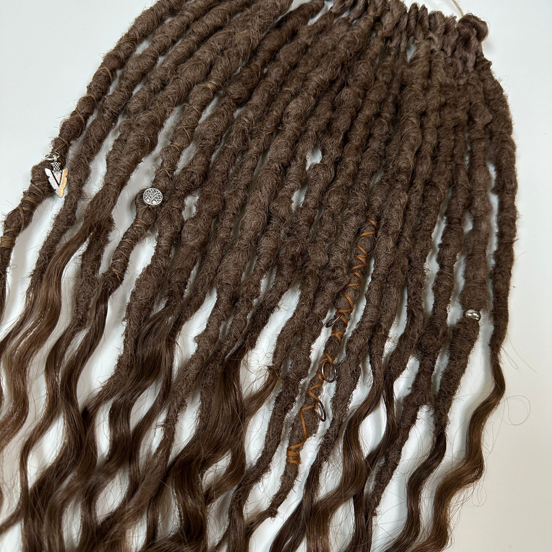 Crochet Brown Dreadlocks With Free Ends Curly Hair Dark Brown Dreads ...