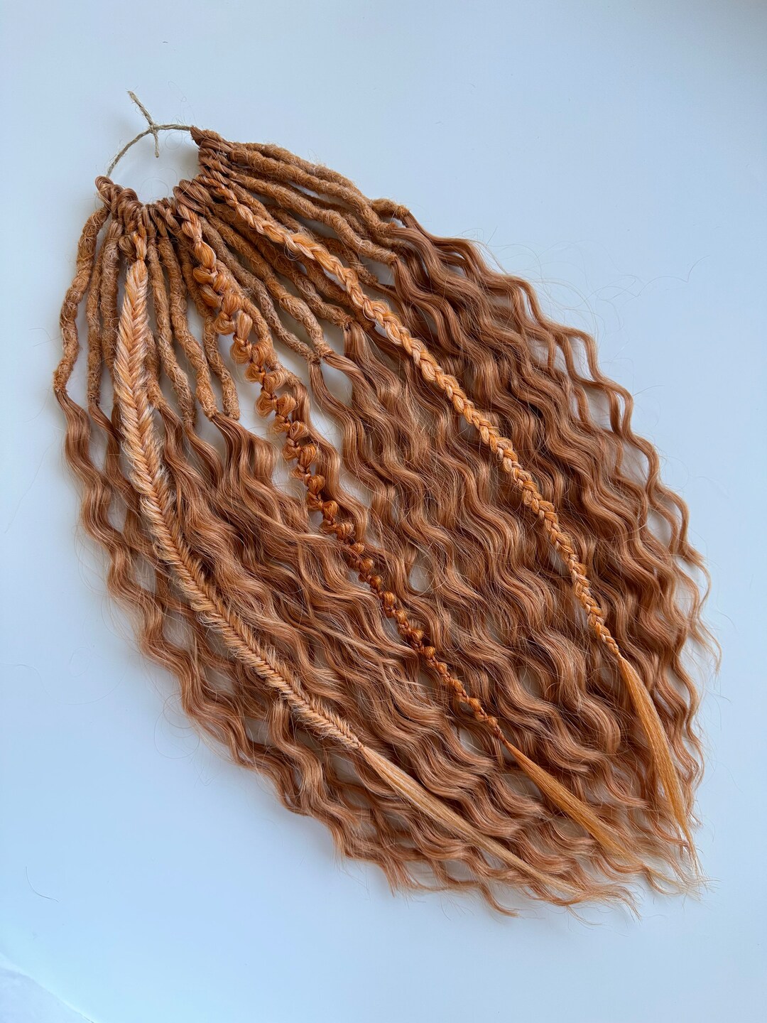 Curly Strawberry Blonde Dreads With Braids Double Ended or Single Ended ...
