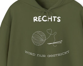 Rechts wird nur gesrickt ! Démo anti-rechts Déclaration Spruch Demokratie gegen rechts NoAFD Schild Hoodie Sweat à capuche