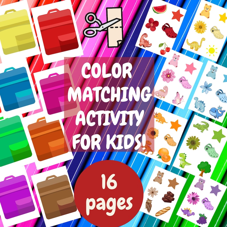 Color Matching Activity for Kids, Kids Educational Activity, Kids ...