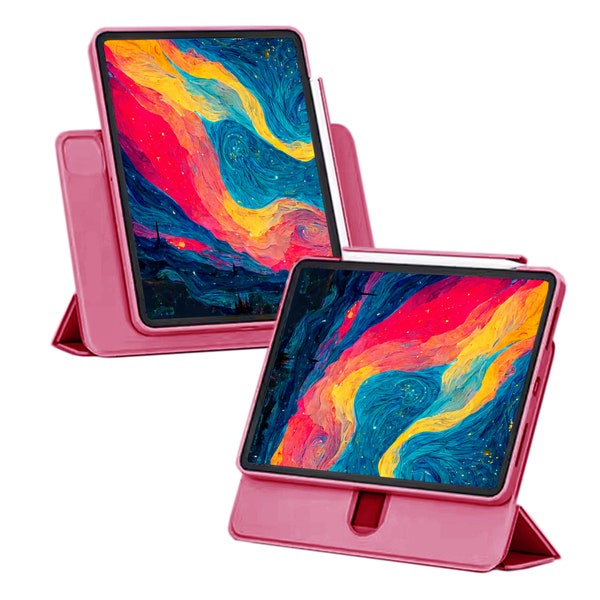 Rose Red gradient color rotation ipad case  ipad pro 11 ipad pro 12.9 ipad air 10.9 ipad 10 10.9 ipad air 4/5 10.9 inch