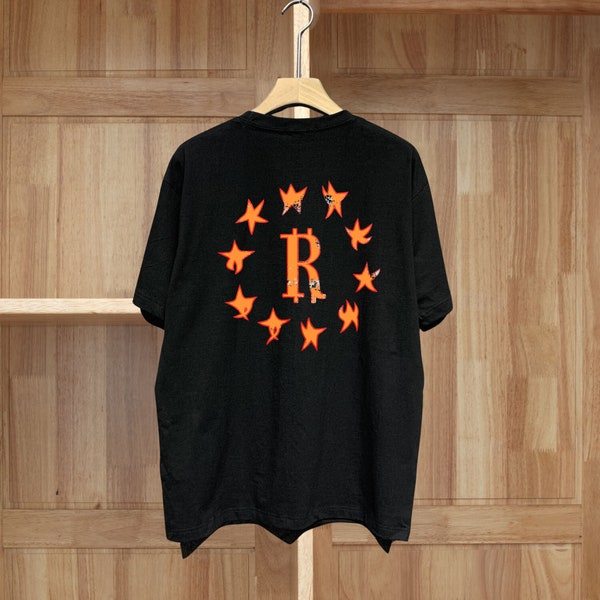 Rhude T-shirt, Rhude star lettering graphic T-shirt, unisex