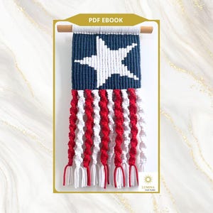 Macramé met Amerikaanse vlag DIY-gids: voor beginners geschikt, handgemaakt decorpatroon