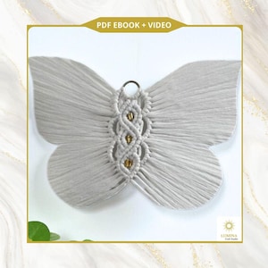 Macrame Butterfly Pattern: DIY Wall Hanging Fiber Art (PDF & YouTube Tutorial)