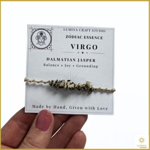 Zodiac Macramé Bracelet PDF Pattern + Video – Dalmatian Jasper DIY Tutorial (Digital Download) - Gift Kit for Virgo