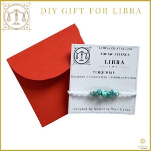 Zodiac Macramé Bracelet PDF Pattern  + Video – Turquoise Gemstone DIY Tutorial (Digital Download) - Gift Kit for Libra