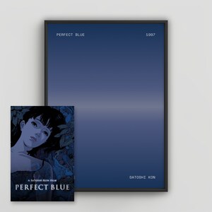 Gradient Classic Movie Poster | Perfect Blue | Anime Fine Art Print | Animated Masterpiece | Satoshi Kon Madhouse | Sci-fi | Blue Mood Calm