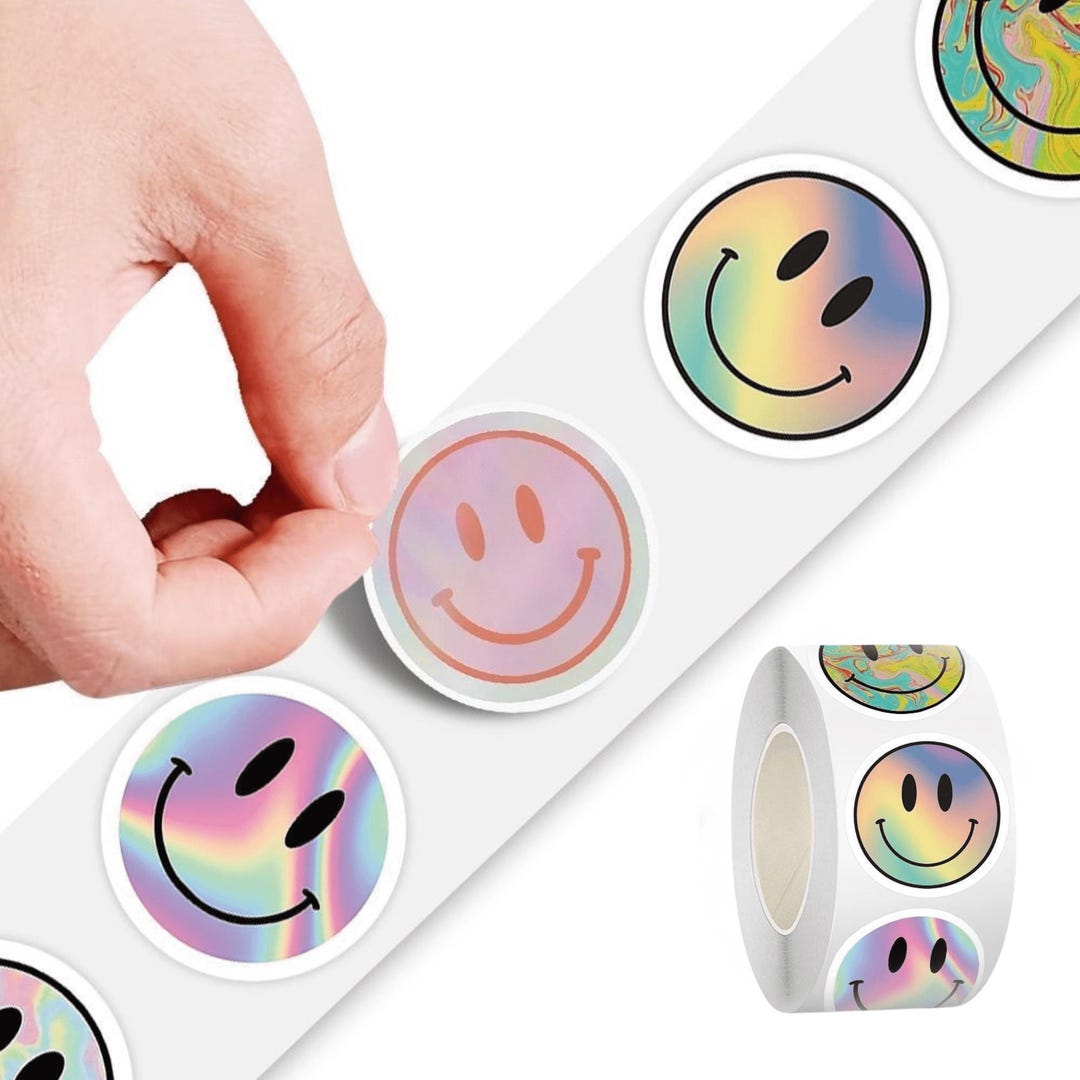 Happy Smiley Face Stickers, Journal Embellishments, 500 Count - Etsy