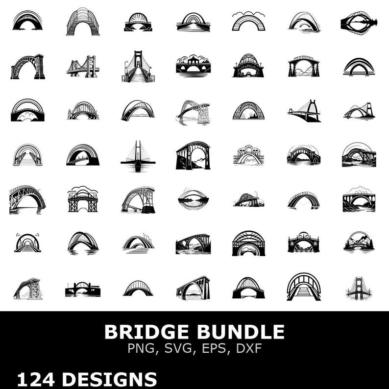 Bridge Digital Clipart Bundle Svg Png Eps Dxf for Cricut Cutting Files ...