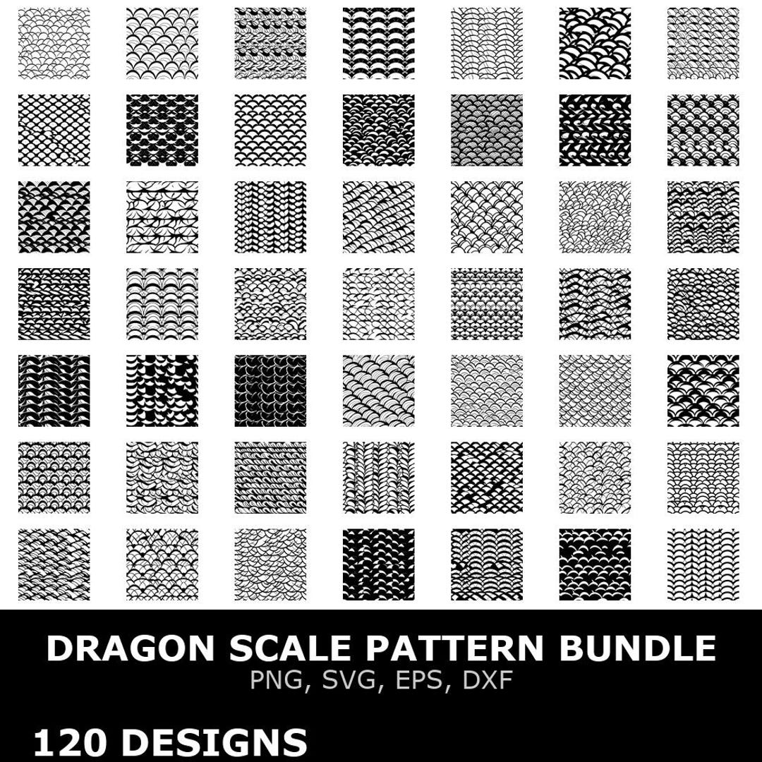Dragon Scale Pattern Digital Clipart Bundle Svg Png Eps Dxf Cricut ...