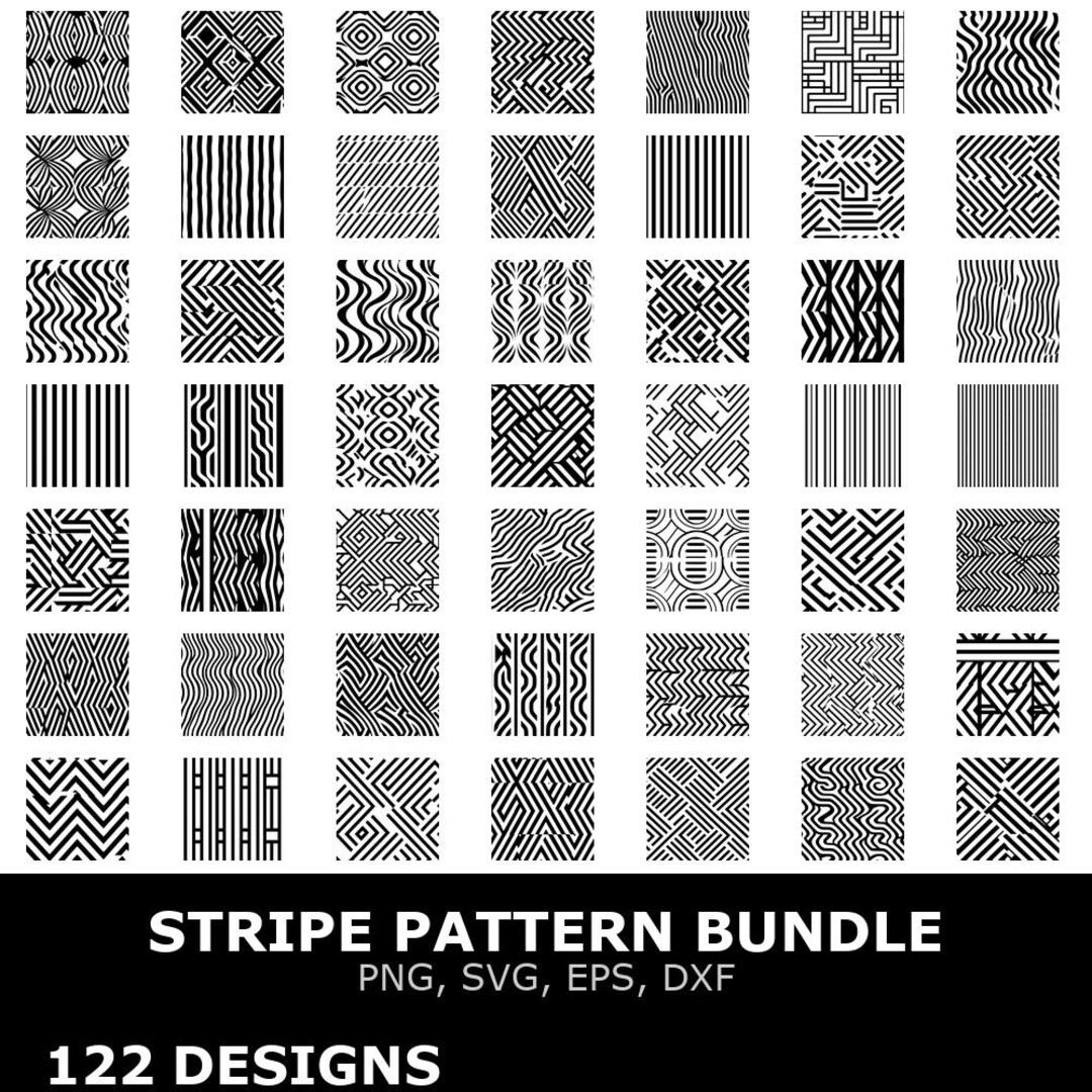 Stripe Pattern Digital Clipart Bundle Svg Png Eps Dxf Cricut Cutting ...