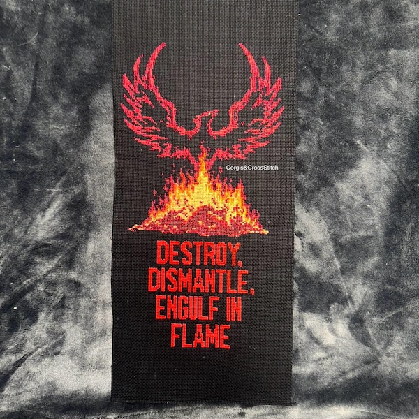 Padrão de ponto cruz Phoenix Taskmaster: Destruir, Desmantelar, Engolfar em Chamas (padrão em PDF)