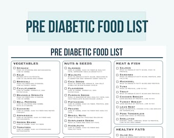Lebensmittelliste für Prädiabetiker | Low-Carb- und zuckerfreie Einkaufsliste | Diät- und Speiseplan vor Diabetes für eine bessere Gesundheit.