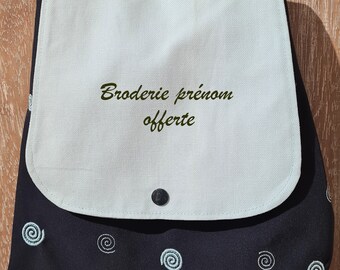 Sac à dos bébé enfant crèche nounou maternelle  personnalisé bebe cadeau naissance bapteme Brodé SPIRALES