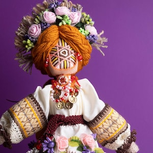 Traditional Ukrainian folk handmade Doll Motanka.  Interior souvenir doll.  Decoration for interior design.