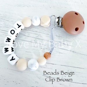 Personalised silicone dummy clip Baby shower gift First dummy chain Baby boy gift Personalized Pacifier Clip Soother Holder Mam Clip Bibs image 2