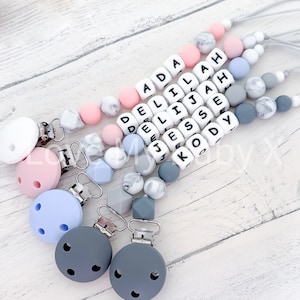 Clip de chupete de silicona personalizado, regalo para baby shower, soporte para chupete