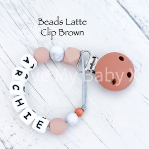 Personalised silicone dummy clip Baby shower gift First dummy chain Baby boy gift Personalized Pacifier Clip Soother Holder Mam Clip Bibs image 5