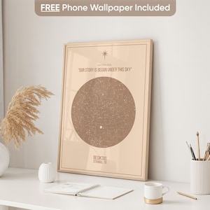 Stampa personalizzata della mappa stellare, regali di anniversario personalizzati, regali di fidanzamento per coppie, regali di anniversario unici per coppie, mappa stellare