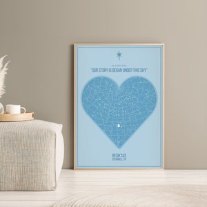 Custom Star Map Print, Personalizable Star Map, Engagement Gift, Unique Anniversary Gift, Star Map, Birth Map, Personalized Star Map Print