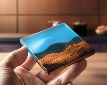 Handmade Wood Epoxy Resin Coaster: Heat Insulation Family Gift