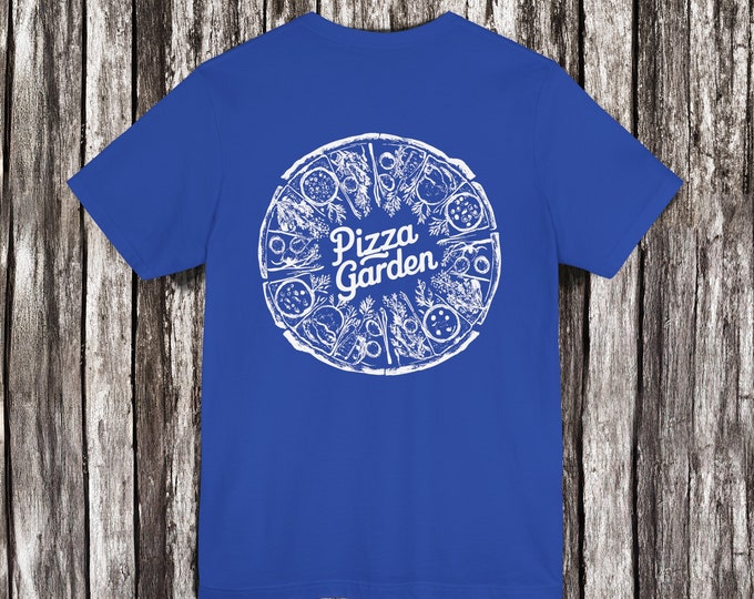 Featured listing image: Pizza Garden - Vintage Pie Limited Series, Custom TUTCH Tee Shirt of Unisex Jersey Short Sleeve Tee