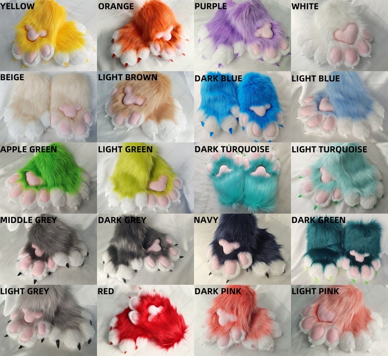 20 Colors Handcrafted Paws Gloves Cat Claw Paws Shaped Fursuit Gloves Kawaii Furry Cosplay Costume Prop Cute Gift For Furry Gift For Child image 4