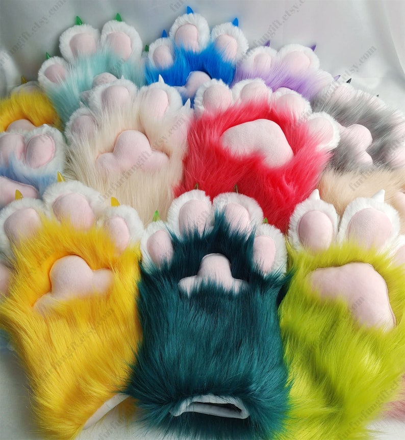 20 Colors Handcrafted Paws Gloves Cat Claw Paws Shaped Fursuit Gloves Kawaii Furry Cosplay Costume Prop Cute Gift For Furry Gift For Child image 10