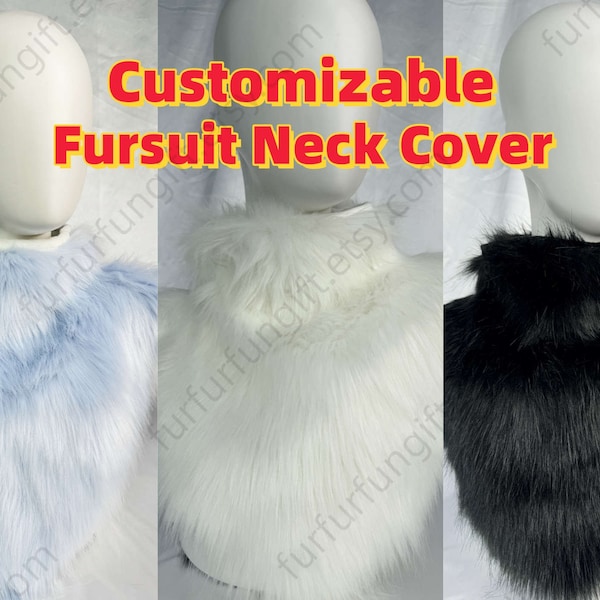 Custom Fursuit Neck Cover, Furry Long Plush Fluffy Scarf, Fursona Necklace Handcrafted Fursuit Cosplay Prop Furry Costume, Gift For Furry