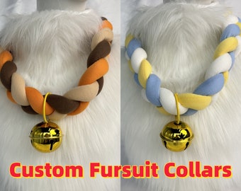 Custom Fursuit Collars With Bell, Furry Necklace, Fursona Choker, Cute Furry Cosplay Costume, Gift For Furry, Handmade Fursuit Accessories